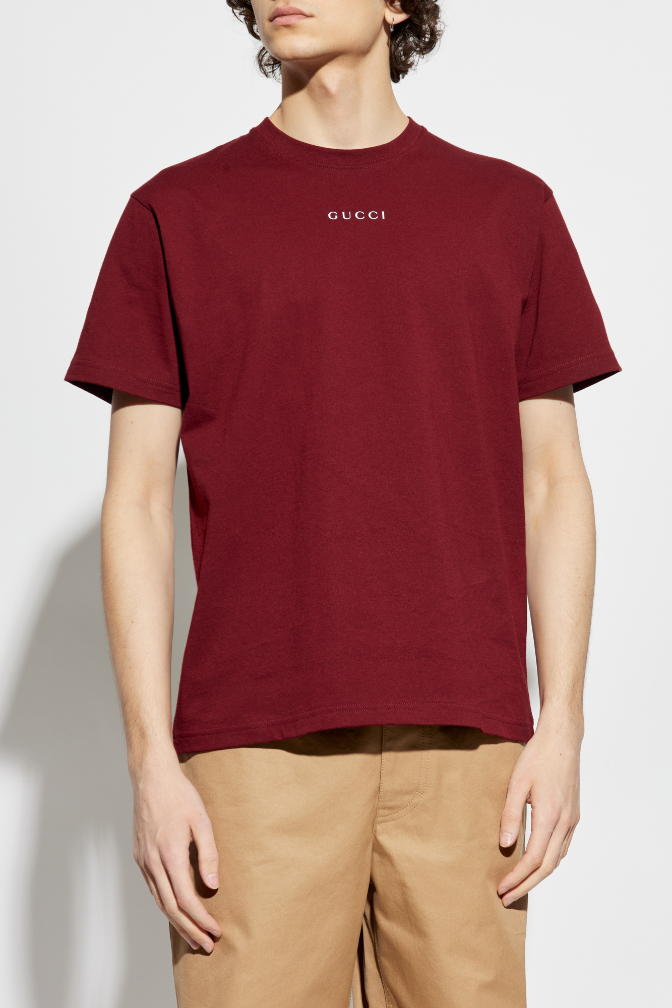 Burgundy T-shirt with printed logo Gucci - Vitkac France Burgundy T-shirt with printed logo Gucci - Vitkac France